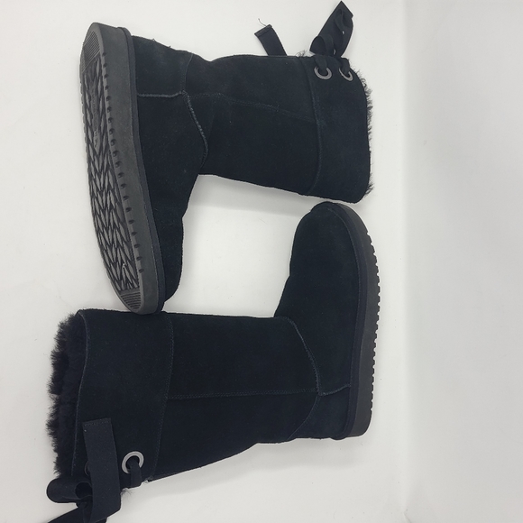 Koolaburra by UGG Women Size 6 Black Suede Andrah Tall Boots - Picture 5 of 9